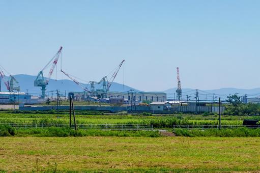 Photo, port, factory, gantry crane, 