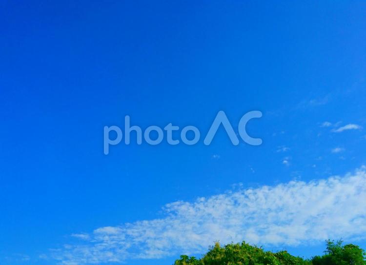 青空と雲と山と木々 ふわふわ,バックグランド,何人もありませんの写真素材