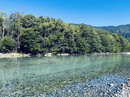 上高地 上高地,梓川,川の写真素材