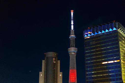 【東京】東京スカイツリーと夜景 【東京】東京スカイツリーと夜景の写真