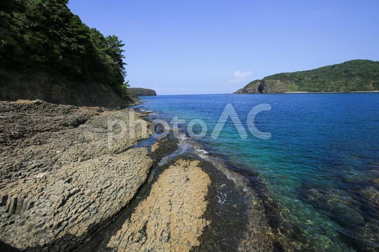 島根県松江市　桂島の風景 桂島,島,海水浴場の写真素材