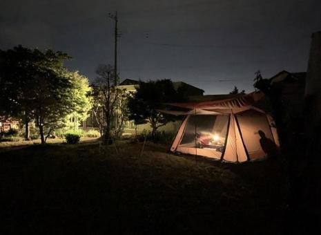 夜のキャンプ 月,風景,夜の写真素材