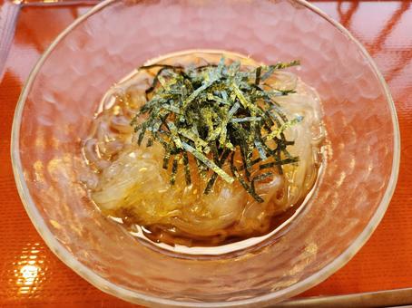 ところてん ところてん,海苔,酢醤油の写真素材