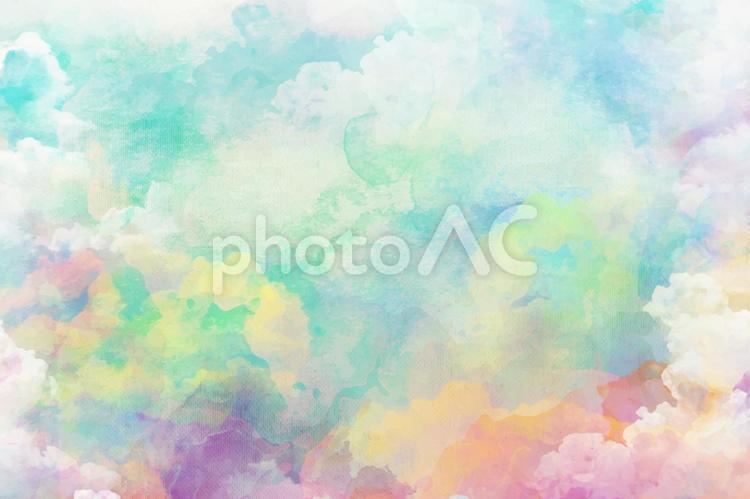 カラフルな雲 カラフル,パステル,空の写真素材