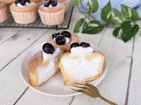 Photo, chiffon cake, cup chiffon cake, cupcake, 
