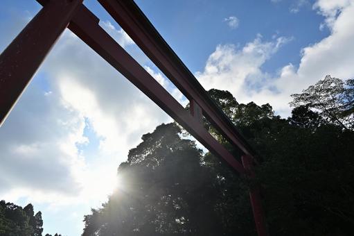 Photo, torii, silhouette, sky, 
