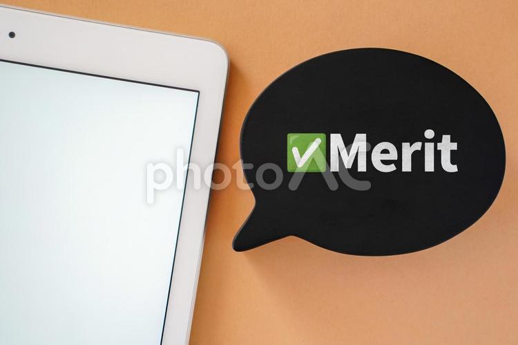 タブレットのイメージ【Merit】 メリット,merit,タブレットの写真素材