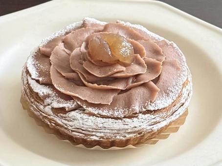 栗のデニッシュ 栗,秋,マロンの写真素材