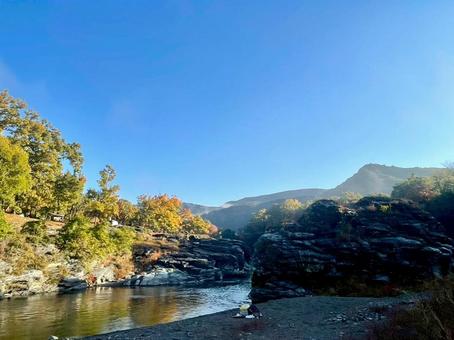 川 長瀞,川,冬の写真素材