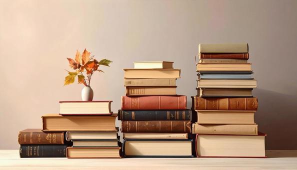 山積みの本のイメージ 積読 山積みの本のイメージ 積読の写真