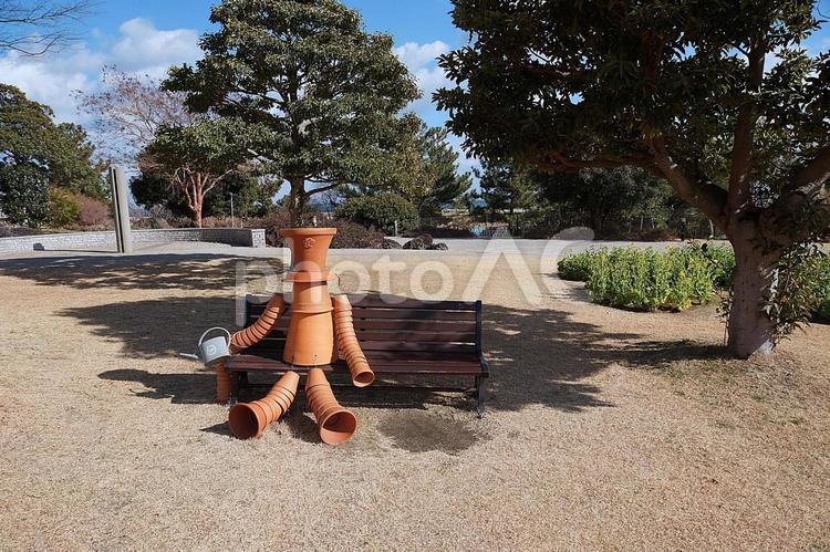 国営明石海峡公園㊾　植木鉢のモニュメント 兵庫県,淡路島,国営明石海峡公園の写真素材