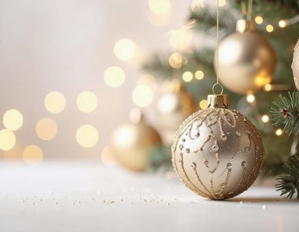 クリスマスオーナメントと光のボケ クリスマスオーナメントと光のボケの写真