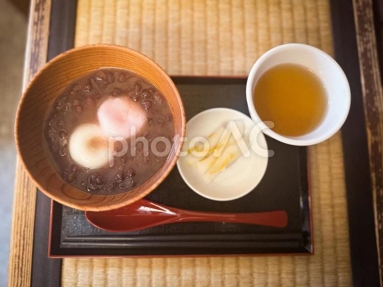 カフェのぜんざい ぜんざい,餅,小豆の写真素材
