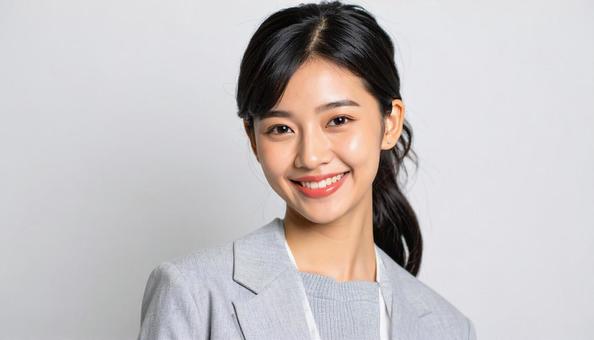 カットモデル笑顔の女性 カットモデル笑顔の女性の写真