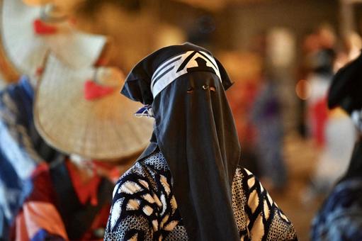 《西馬音内盆踊り》秋田県雄勝郡 西馬音内盆踊り,西馬音内の盆踊り,羽後町の写真素材
