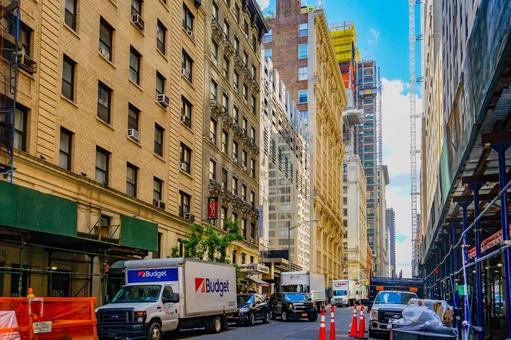 ニューヨークの通りの喧騒 ニューヨークの通りの喧騒 ニューヨーク,街並み,車両の写真素材