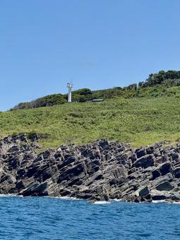 遊覧船から見た東尋坊の景色 雄島の岸壁 遊覧船から見た東尋坊の景色 雄島の岸壁 灯台,塔,建造物の写真素材