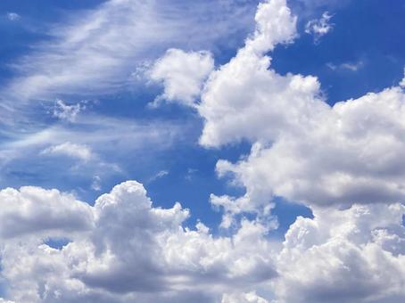 夏空 夏空 夏空,雲,白の写真素材