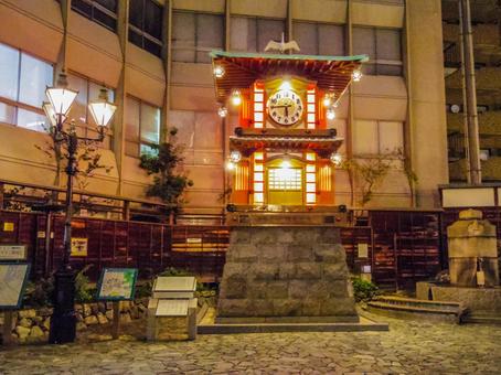【愛媛県】松山市・坊っちゃんカラクリ時計 坊っちゃんカラクリ時計,道後商店街,道後温泉の写真素材