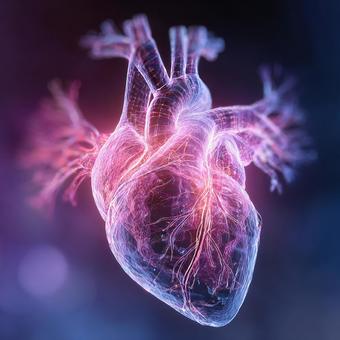 X線スタイルの心臓3D解剖図の写真