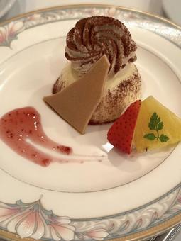 チョコムース チョコムース チョコ,デザート,苺のデザートの写真素材