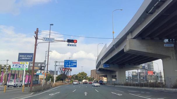 道路　-博多区　半道橋 道路,街中,地方の写真素材