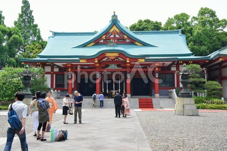 日枝神社の本殿 日枝神社,本殿,神社の写真素材