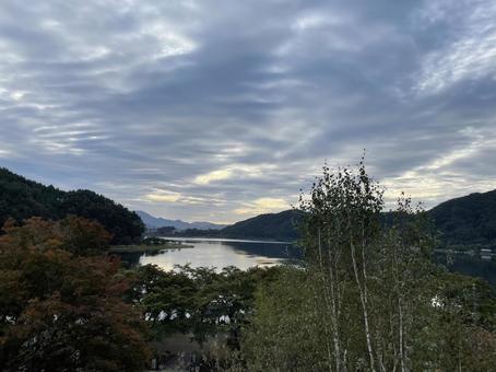 河口湖畔の風景 河口湖畔の風景 湖,湖畔,河口湖の写真素材