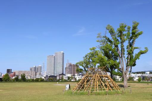 安満遺跡公園から見た高槻市内（大阪府） 高槻市,大阪府,アマサイトパークの写真素材