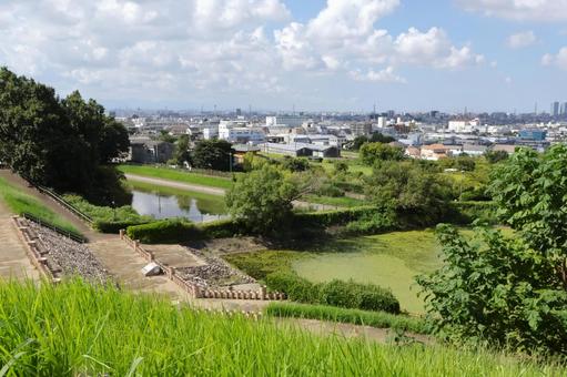 心合寺山古墳から眺める八尾市街地 住宅地 心合寺山古墳から眺める八尾市街地 住宅地 八尾市,街並み,住宅都市の写真素材