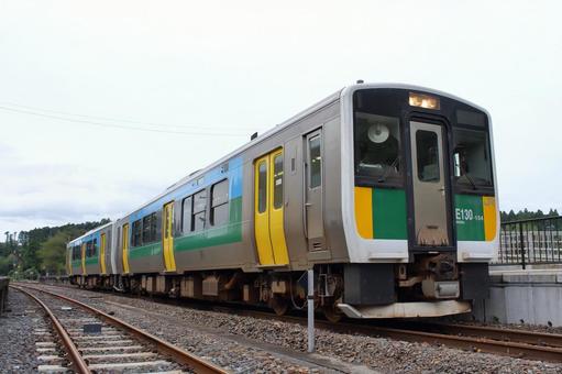 JR久留里線、E130型気動車 jr,jr東日本,久留里線の写真素材