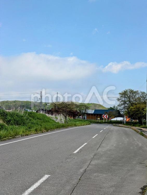 北海道　白老駅周辺の風景 北海道,北海道旅行,白老駅の写真素材