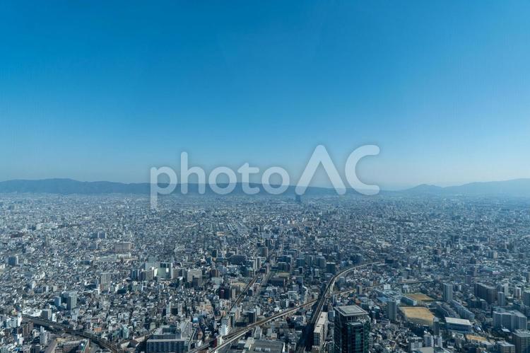 大阪　天王寺　展望台からの眺め 街並み,大阪,展望台の写真素材