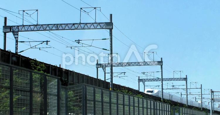 上り新幹線　列車が走る 新幹線,列車,交通の写真素材
