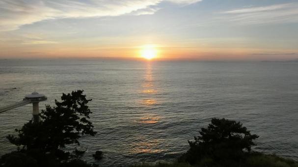 南紀白浜の日の入り 日没,日の入り,南紀白浜の写真素材