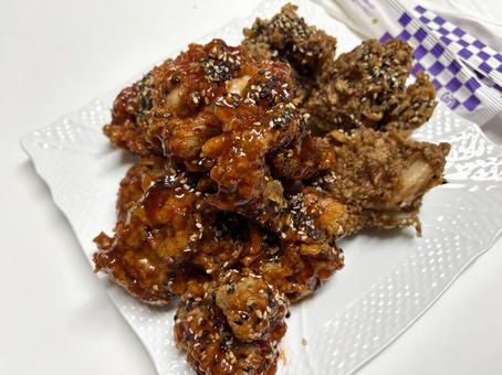 ヤンニョムチキン 韓国料理,海外,チキンの写真素材