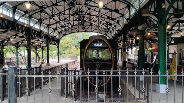 叡山電鉄のひえい 八瀬比叡山口駅舎,駅舎,叡山電車の写真素材