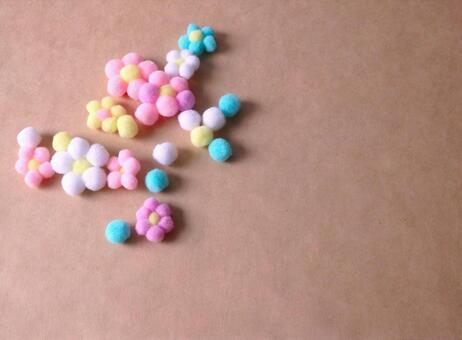 かわいいポンポンフラワー　背景 背景,飾り,ポンポンフラワーの写真素材