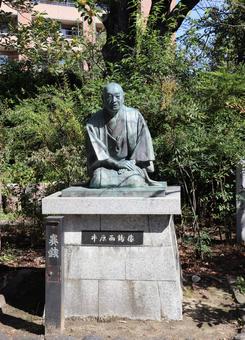 生國魂神社 井原西鶴像 生國魂神社 井原西鶴像の写真