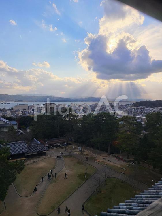 松江城天守からの眺め 松江城,松江,島根県の写真素材