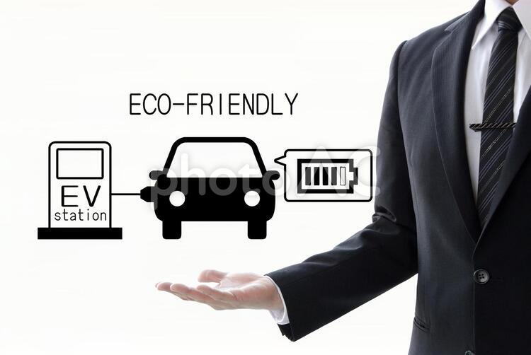 自動車・環境のために 電気自動車,ev,phvの写真素材