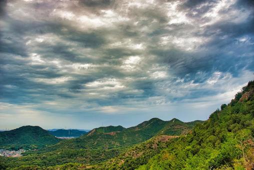 高御位山 播磨平野,山岳,平野の写真素材