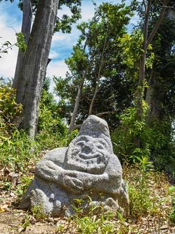 Photo, meteorite, male, stone statue, 
