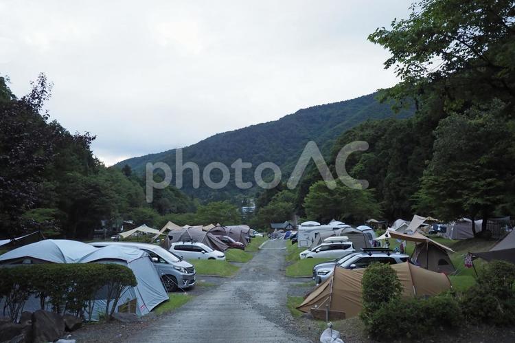 オートキャンプ場の朝は早い オートキャンプ,ソロキャンプ,キャンプ場の写真素材