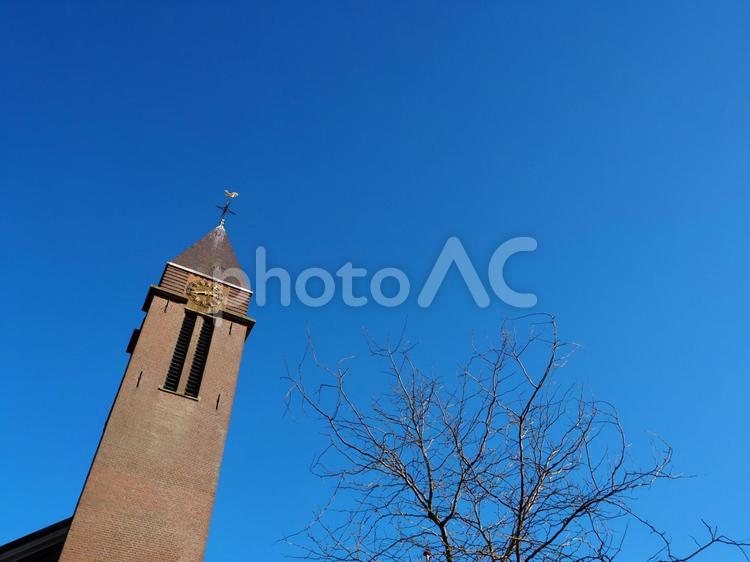 教会と青空 青空,教会,チャーチの写真素材