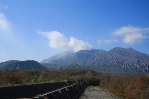 黒神ビュースポットから見た桜島 黒神ビュースポットから見た桜島 桜島,火山,活火山の写真素材