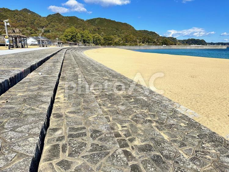 那智勝浦　冬の海岸　ビーチ　海浜公園 冬の海岸,ビーチ,砂浜の写真素材