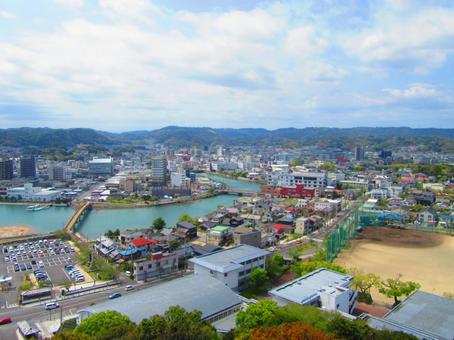 唐津城から見た佐賀県の景色 唐津城から見た佐賀県の景色の写真