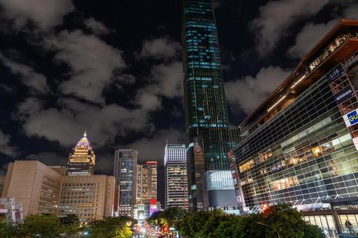 台北の夜の繁華街 台北の夜の繁華街 台湾,台北,アジアの写真素材