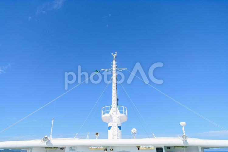 船から見た瀬戸内海 高松港,船,自然の写真素材